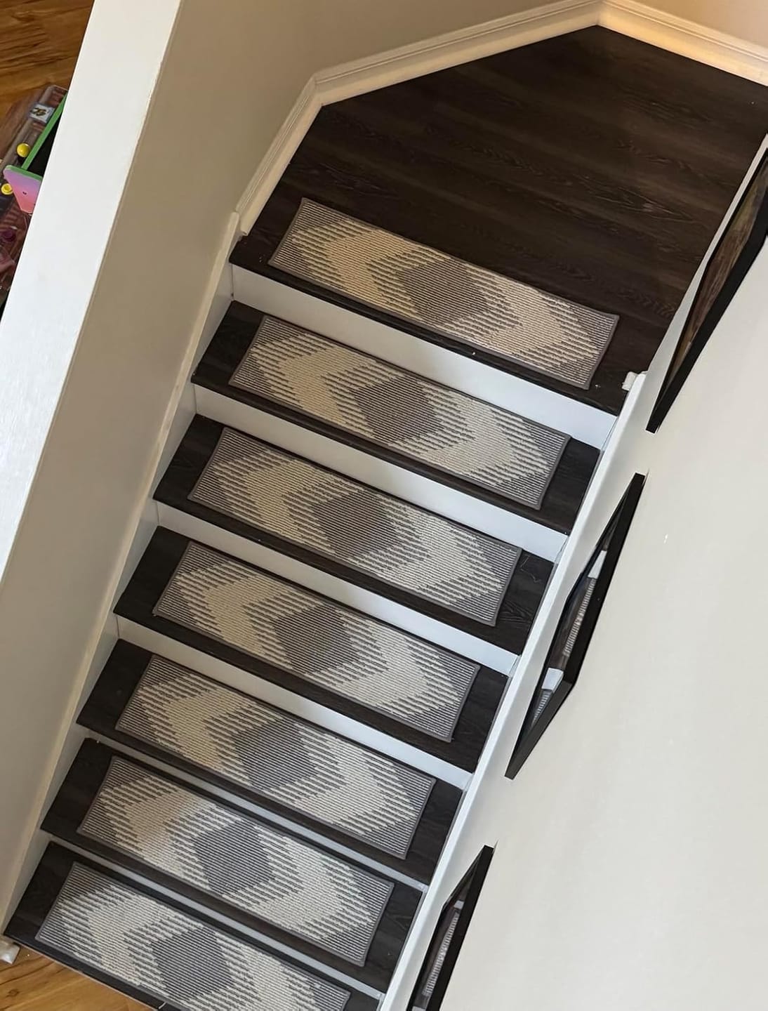 Customer photo review of Textured Non-Slip Stair Treads - Gray