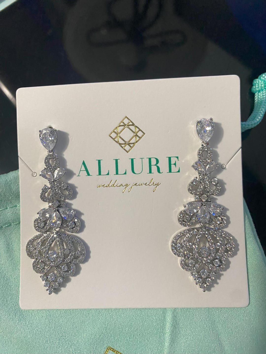 Customer photo review of Paisley Chandelier CZ Earrings