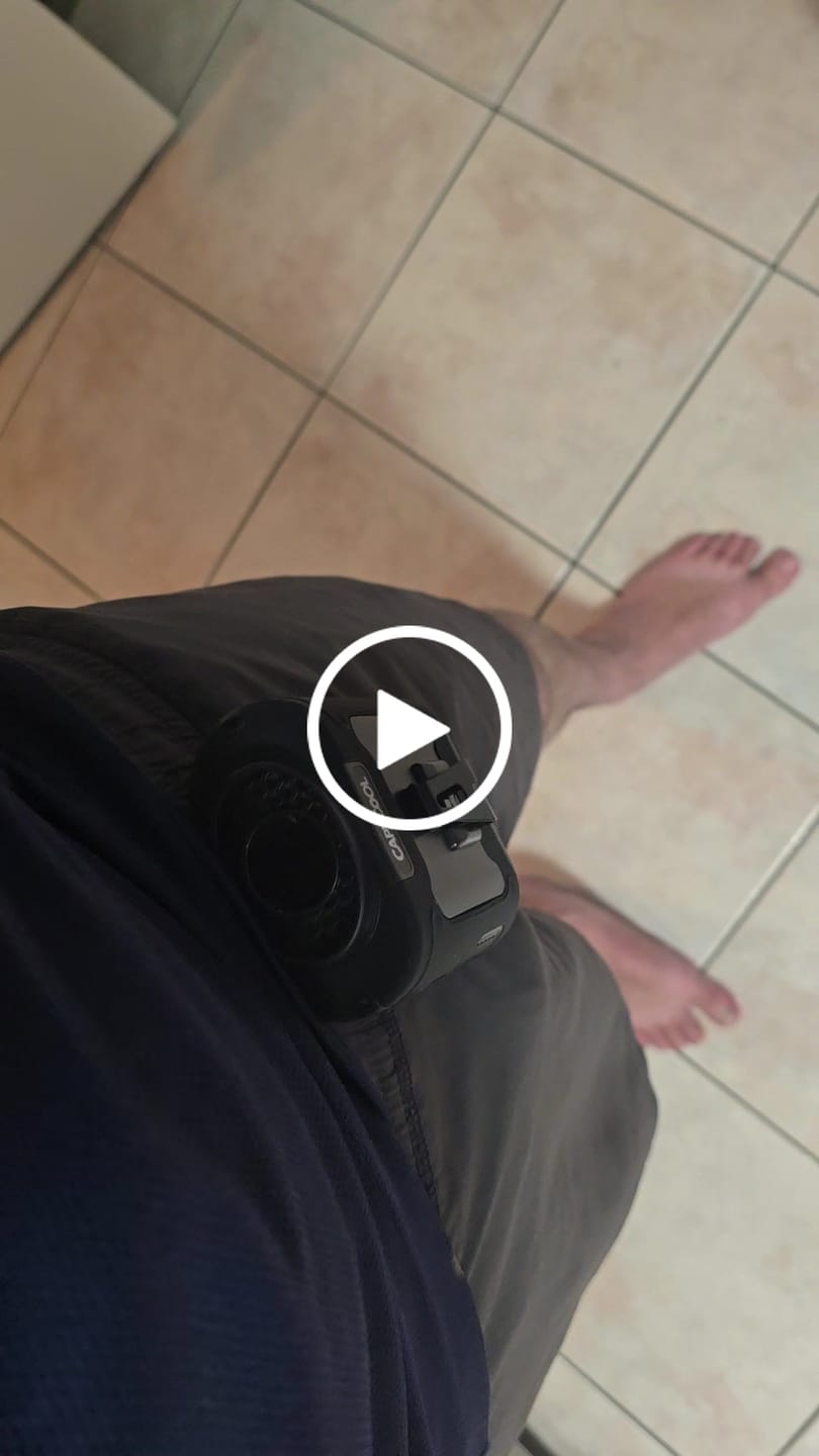 Customer video review of 3-in-1 Waist Fan with Flashlight & Powerbank