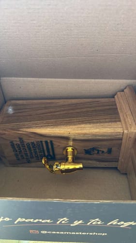 Customer photo review of Casa Master® Wooden Liquor Dispenser: Pour with Style.