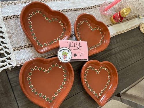 Customer photo review of Traditional Mexican Clay Heart Plate Set of 2 - Plato Corazon Barro