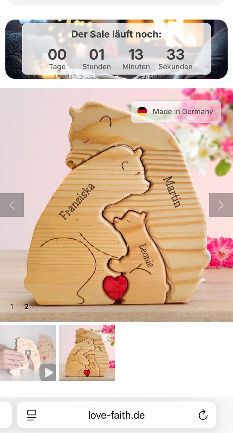 Customer photo review of Bärenfamilie - Süße Personalisierte Holzbären zum Aufstellen für die Familie