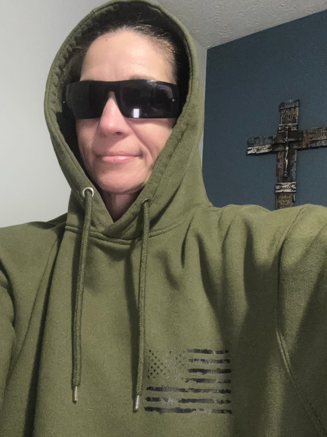 Customer photo review of Camouflage Flag Hoodie