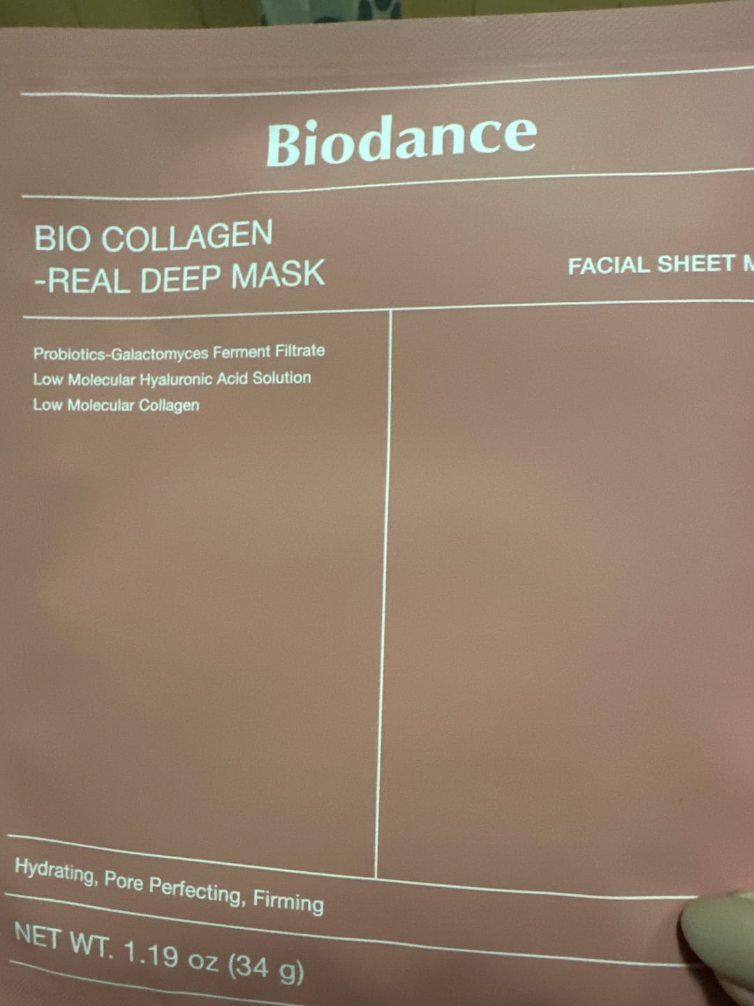 Customer photo review of Nakts hidrogela maska ar kolagēnu Biodance Bio-Collagen Real Deep Mask