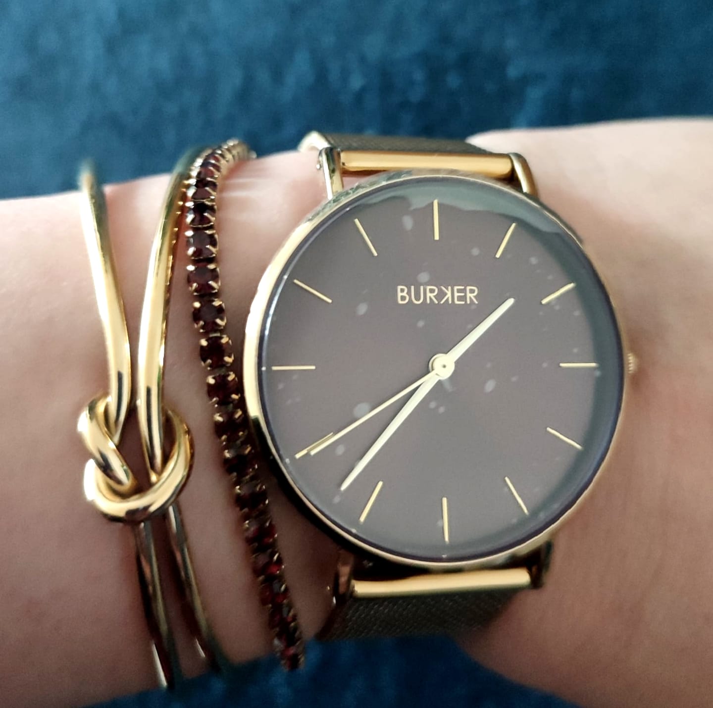 Customer photo review of Ruby Petite Gold Burgundy