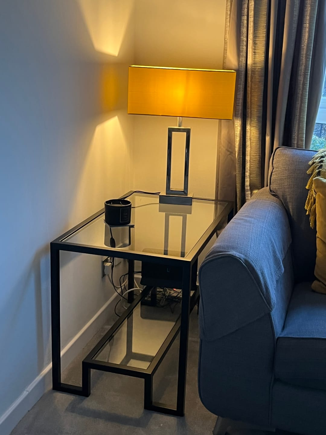 Customer photo review of Hudson Glass Metal Side Table - Black
