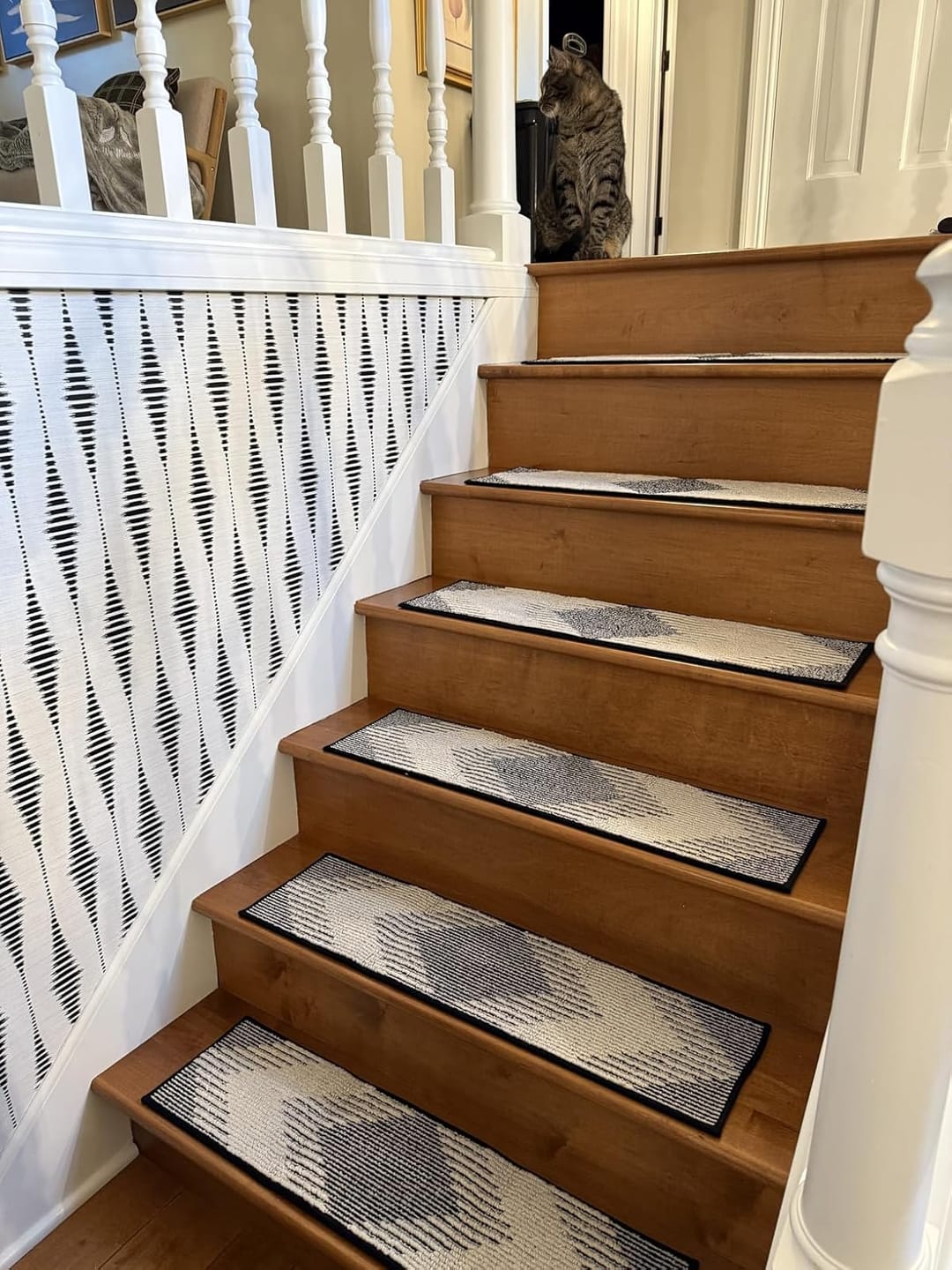 Customer photo review of Textured Non-Slip Stair Treads - Black