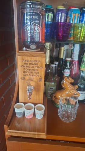 Customer photo review of Casa Master® Wooden Liquor Dispenser: Pour with Style