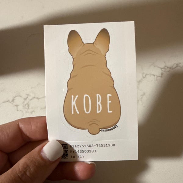 Customer photo review of French Bulldog Behind Sticker