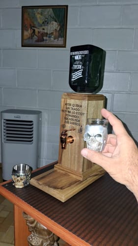 Customer photo review of Casa Master® Wooden Liquor Dispenser: Pour with Style
