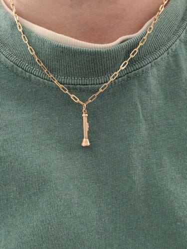 Customer photo review of Vintage 14k Yellow Gold Mother Of Pearl Detailed Flashlight Charm / Pendant