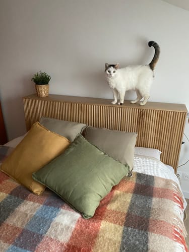 Customer photo review of ESLOV - Tête de lit 160 en bois avec rangements
