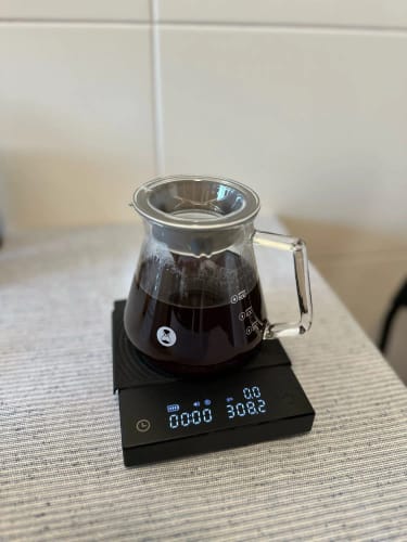 Customer photo review of Cafetera de vidrio con escala de puntos, tetera resistente a altas temperaturas, cafetera, tetera para preparar té Puer para el hogar y la Oficina