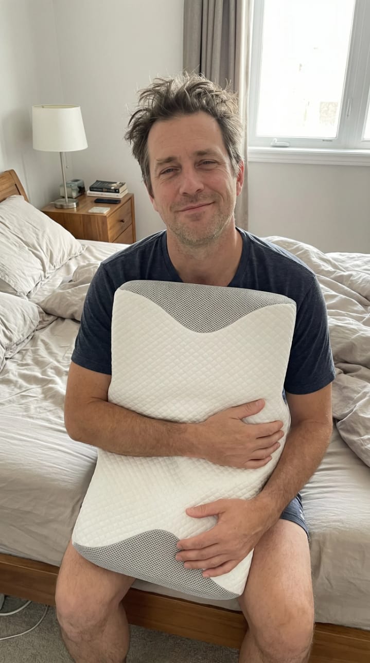 Customer photo review of Oreiller ergonomique de soutien cervicales | Sameo