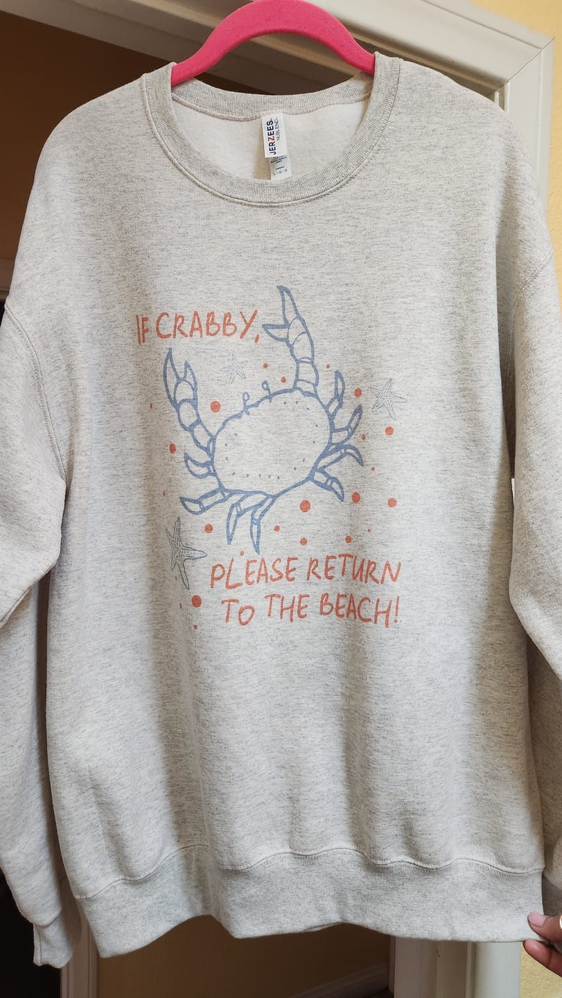 Customer photo review of If Crabby, Please Return To The Beach
