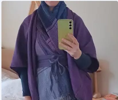 Customer photo review of NEW! JIVA Wool Silk Kimono Wind