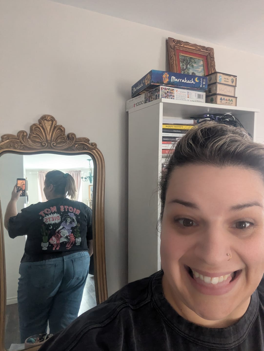 Customer photo review of Riots Not Diets T-Shirt