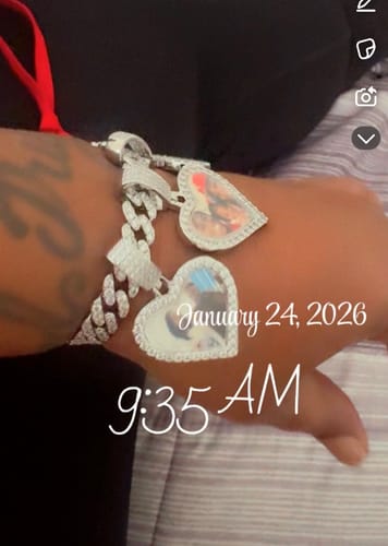 Customer photo review of Hearts Photo Cuban Bracelet