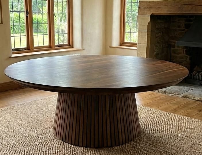 Customer photo review of Vivien Extendable Round Dining Table in Darker Walnut