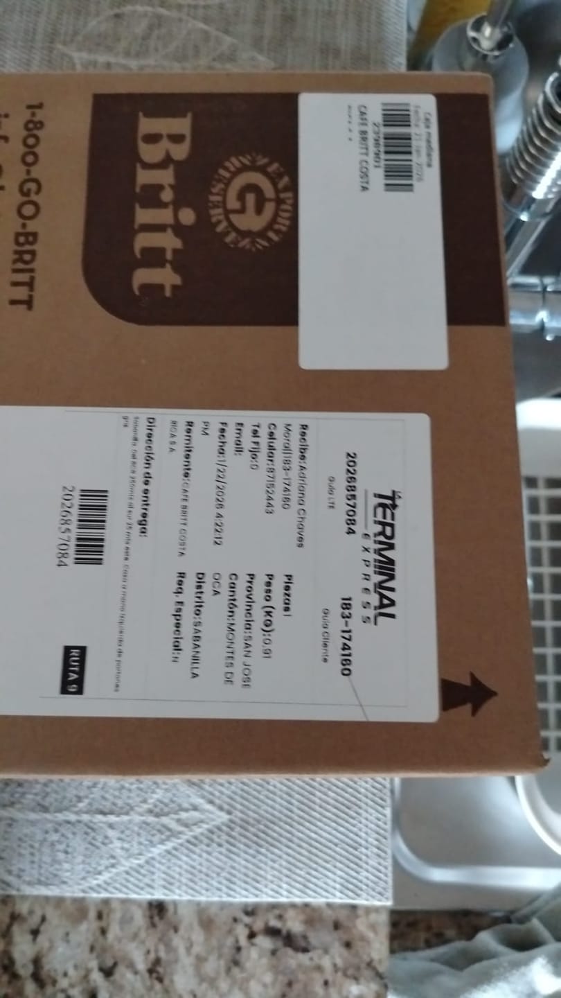 Customer photo review of Café Britt Descafeinado Molido