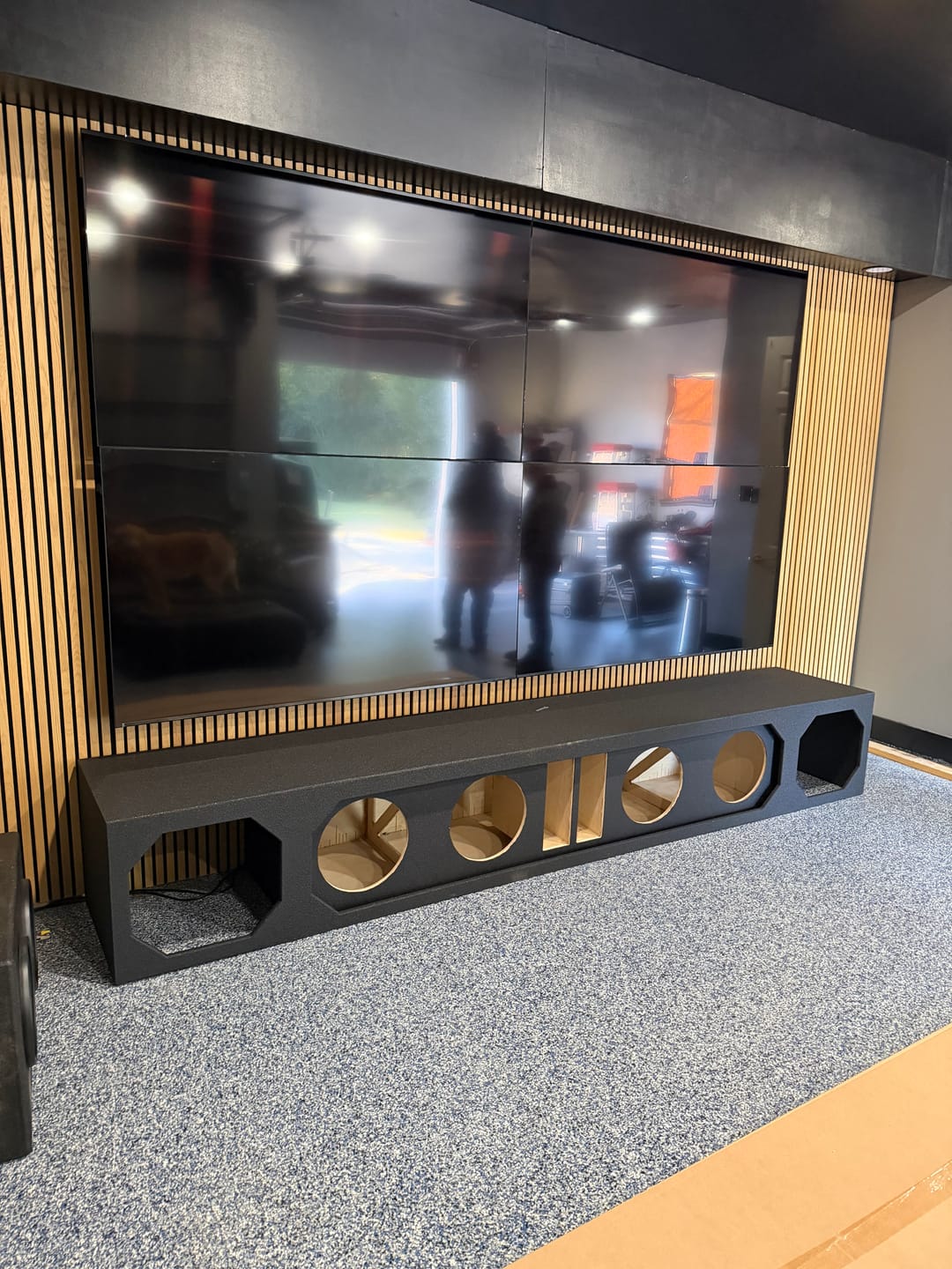 Customer photo review of Natural Walnut Acoustic Slat Panel 94.5" Sample