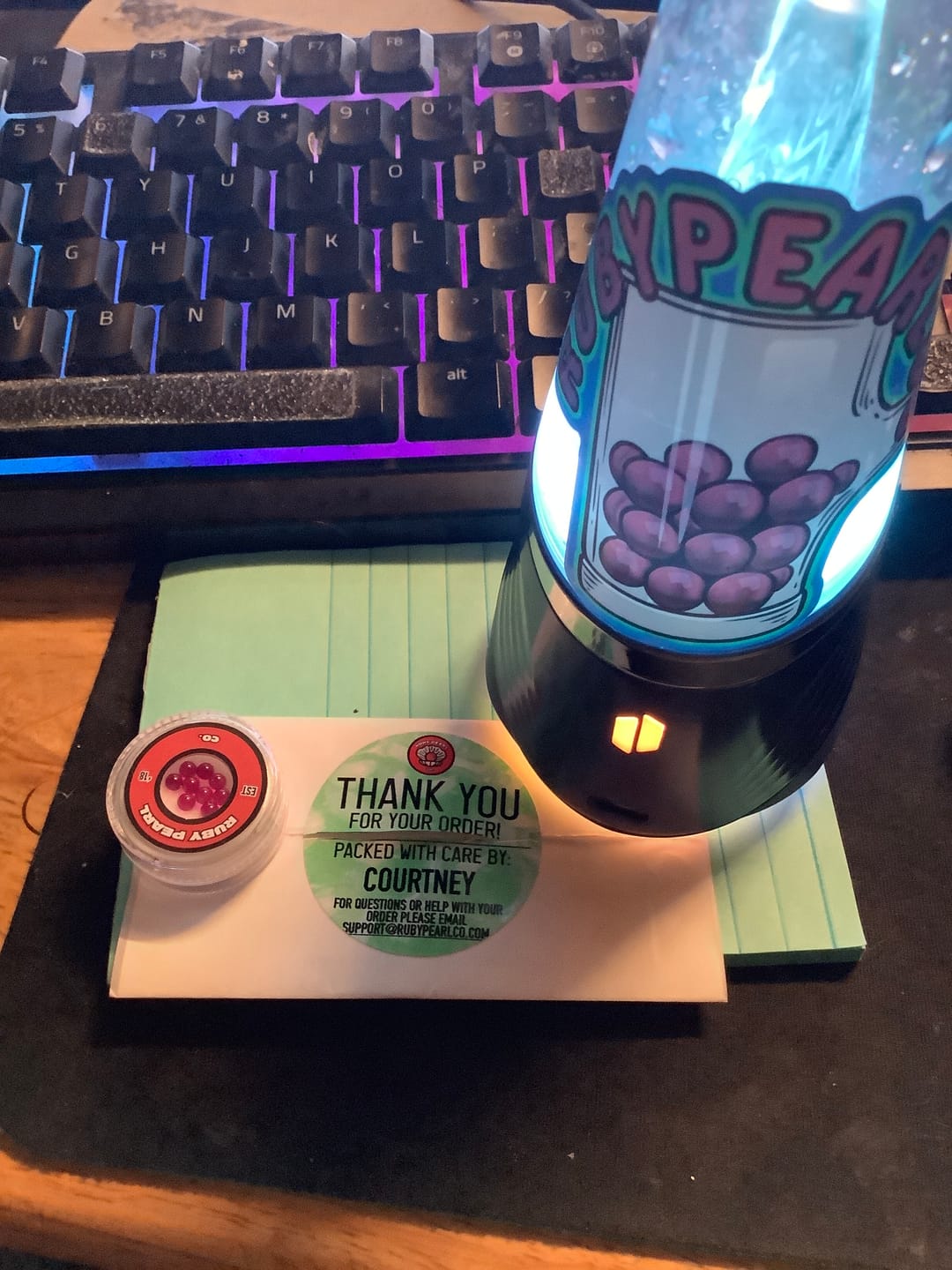 Customer photo review of 3mm Ruby Terp Pearls