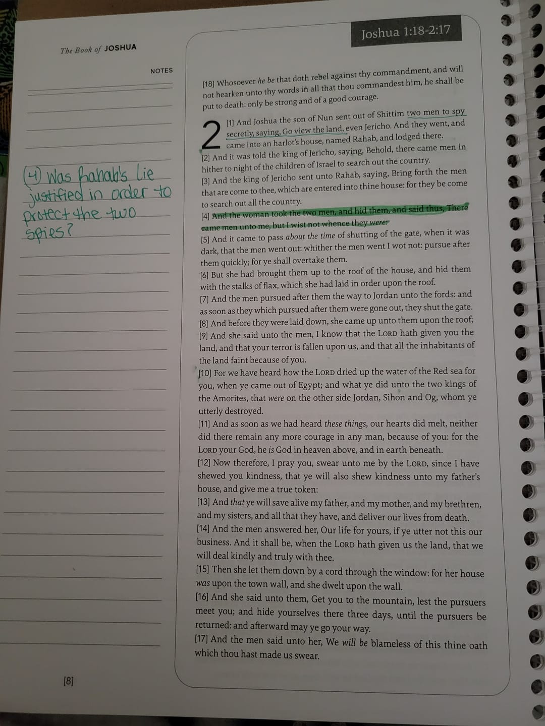 Customer photo review of Spiral Bible™ - KJV - Joshua - Esther