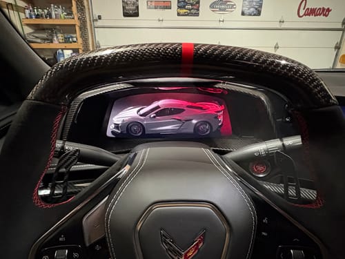 Customer photo review of 2020-Up Corvette C8 Steering Wheel Magnetic Paddle Shifter Pair
