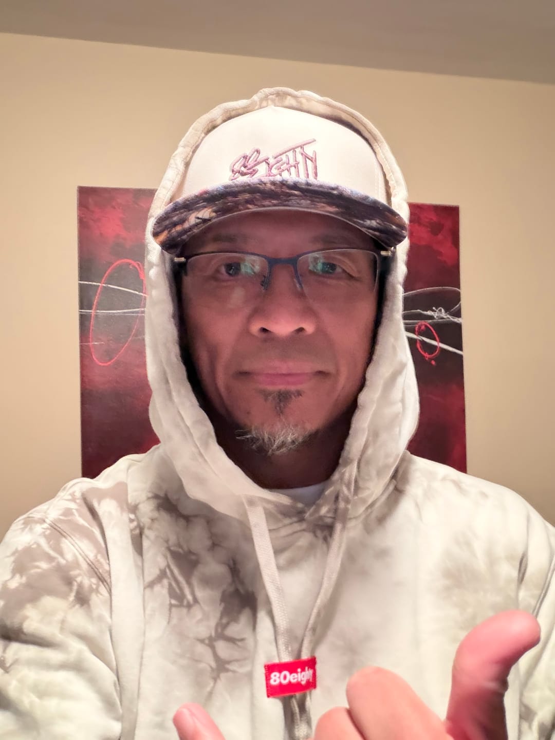 Customer photo review of 80Eighty® Tie Dye Olive Hoodie