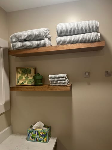 Customer photo review of Rustic Floating Shelves