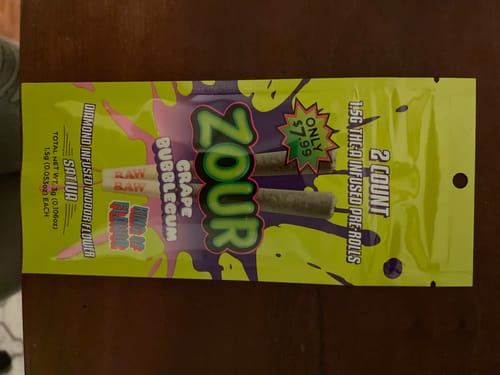 Customer photo review of 2CT GRAPE BUBBLEGUM PRE-ROLL