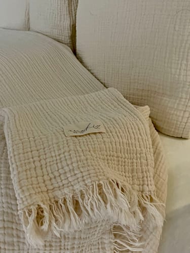 Customer photo review of Pure Bliss Muslin Bedspread - Ecru