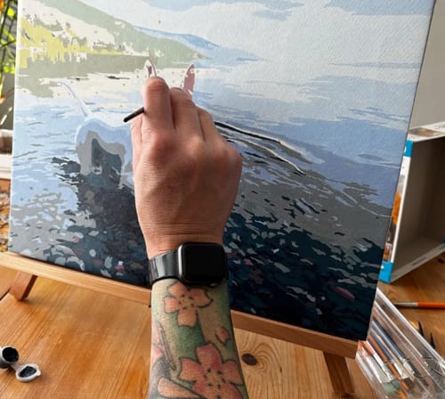 Customer photo review of Custom Landscape Paint By Numbers