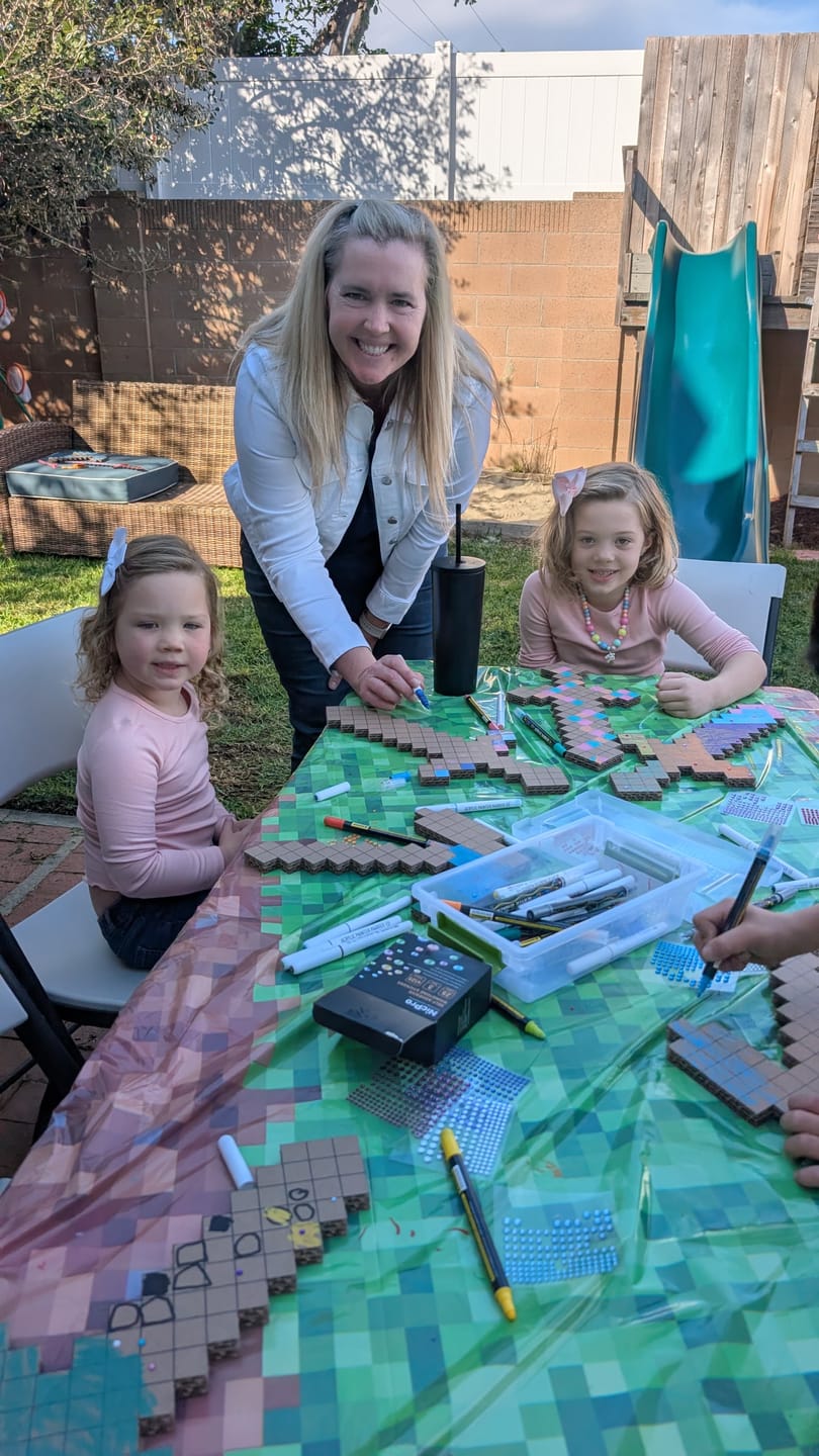 Customer photo review of DIY Minecraft Cardboard Swords and Axes for Kids – Birthday Party Craft, Recyclable Sword Decoration Activity