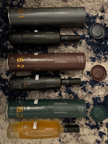 Customer photo review of Octomore 16 Series 3-Pack (16.1, 16.2, 16.3) Islay Single Malt Scotch Whisky
