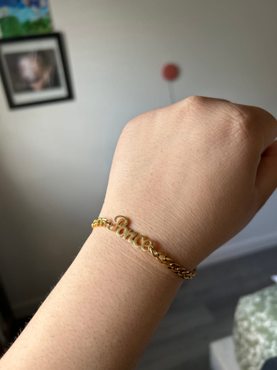 Customer photo review of Name Bracelet w/ Cuban Chain
