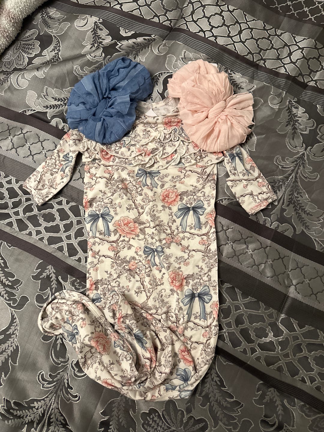 Customer photo review of Ruffled Headband- Paris Pink