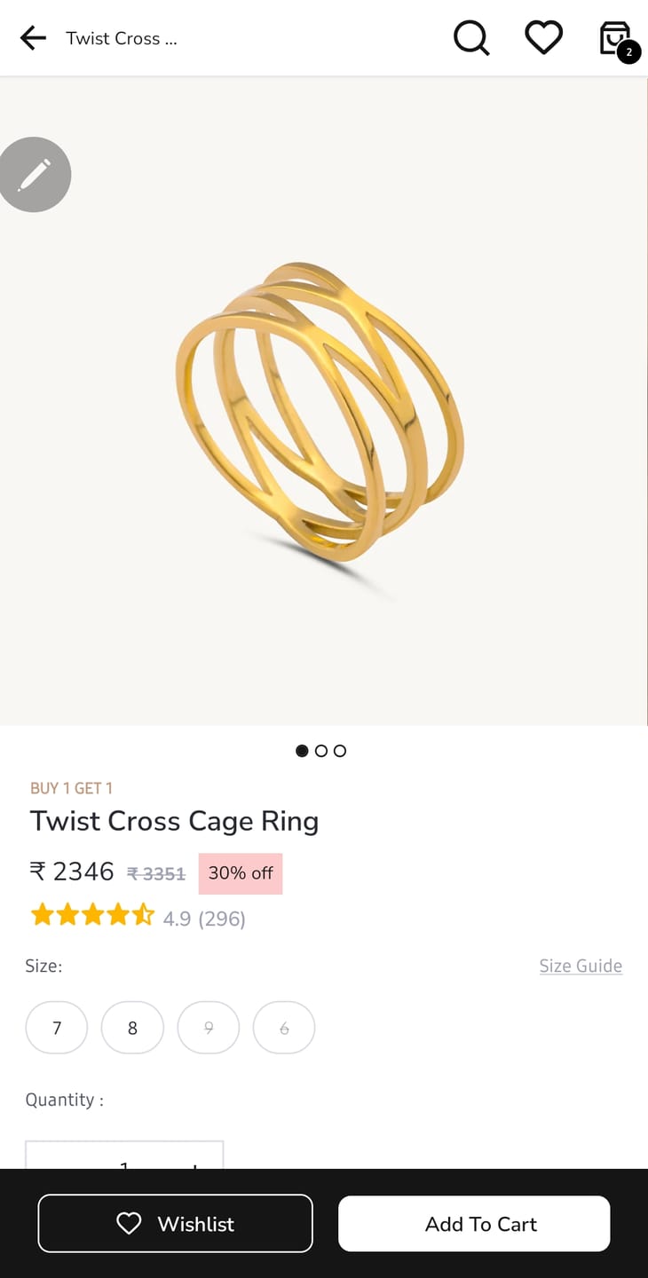 Customer photo review of Twist Cross Cage Ring