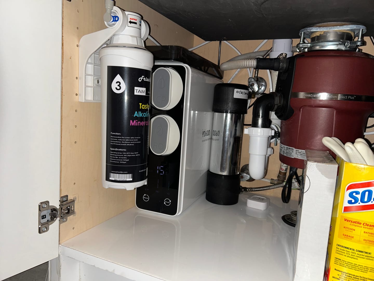 Customer photo review of Frizzlife 600 GPD Tankless Reverse Osmosis Water System With Alkaline & Remineralization, PD600-TAM3