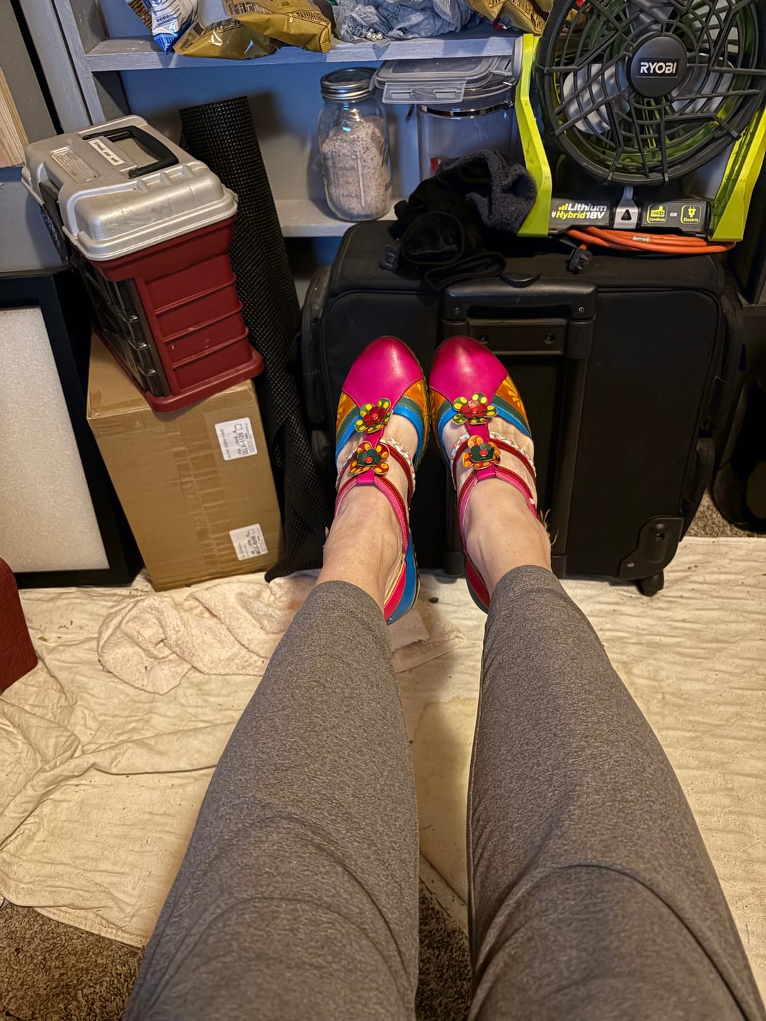 Customer photo review of Women Bohemian Leather Printing Stitching Non-slip Breathable Sandals
