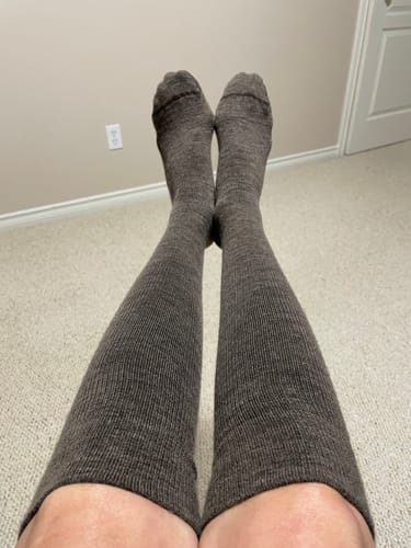 Customer photo review of YoU® MOCHA Alpaca WOOL • 20-30 mmHg Knee High
