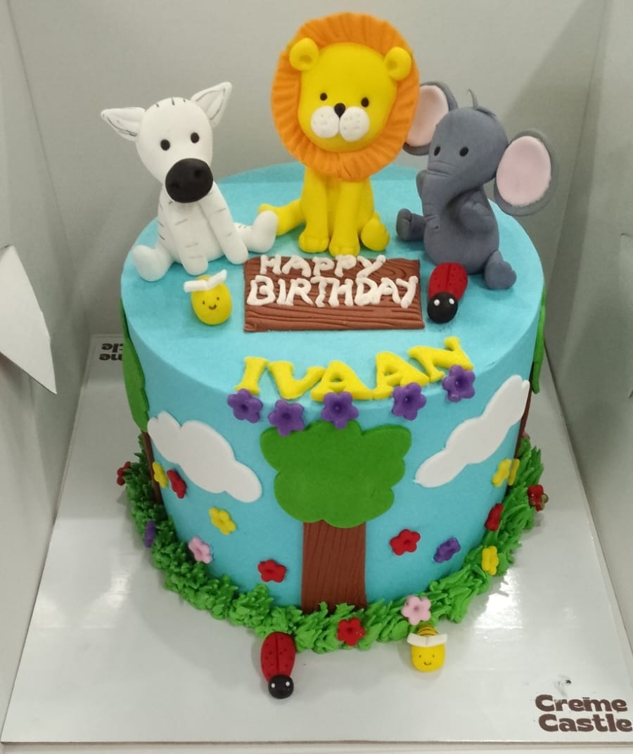 Customer photo review of Jungle Theme Cake for Kids