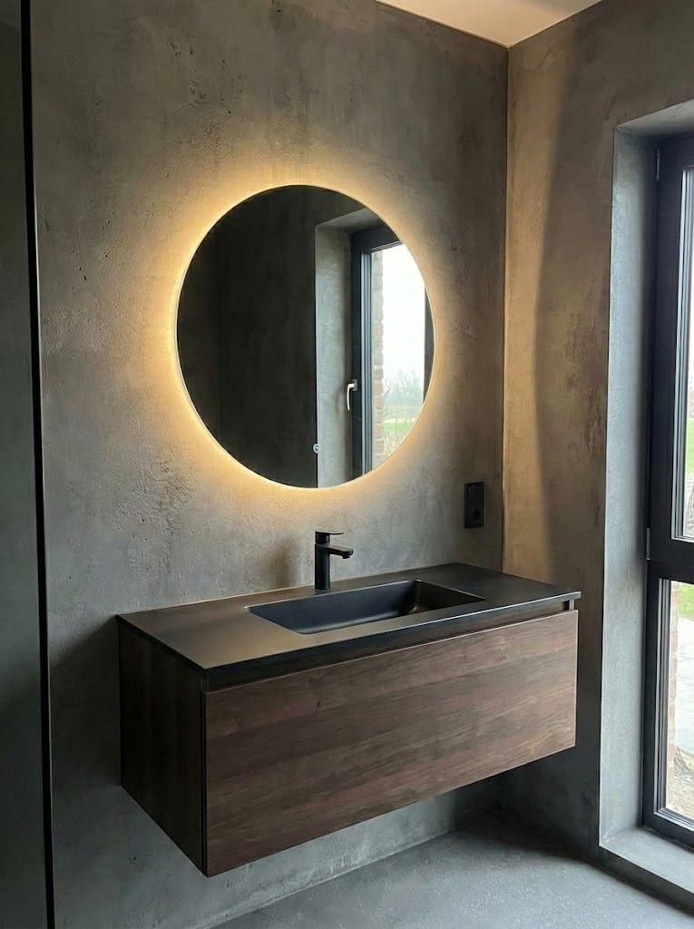 Customer photo review of Miroir Rond Salle De Bain Led Antibuée 50x50 Genéve – Bellori