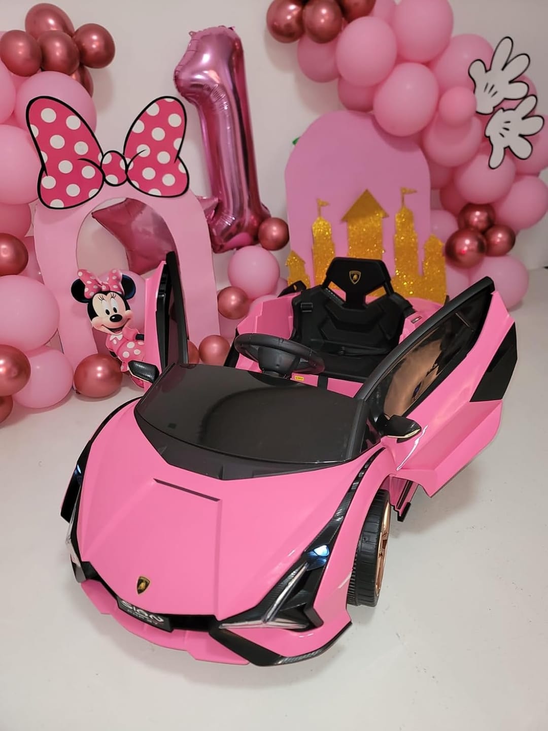 Customer photo review of TOBBI 12V Licensed Lamborghini Sian Electric Kids Ride On Car
