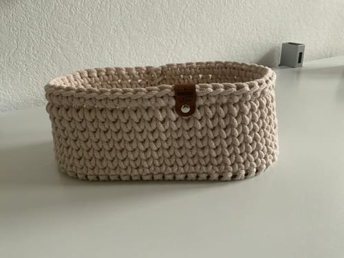 Customer photo review of Label-Set "Handmade With Love" Kunstleder Label für Häkelkörbe, Label aus Kunstleder - CS0050