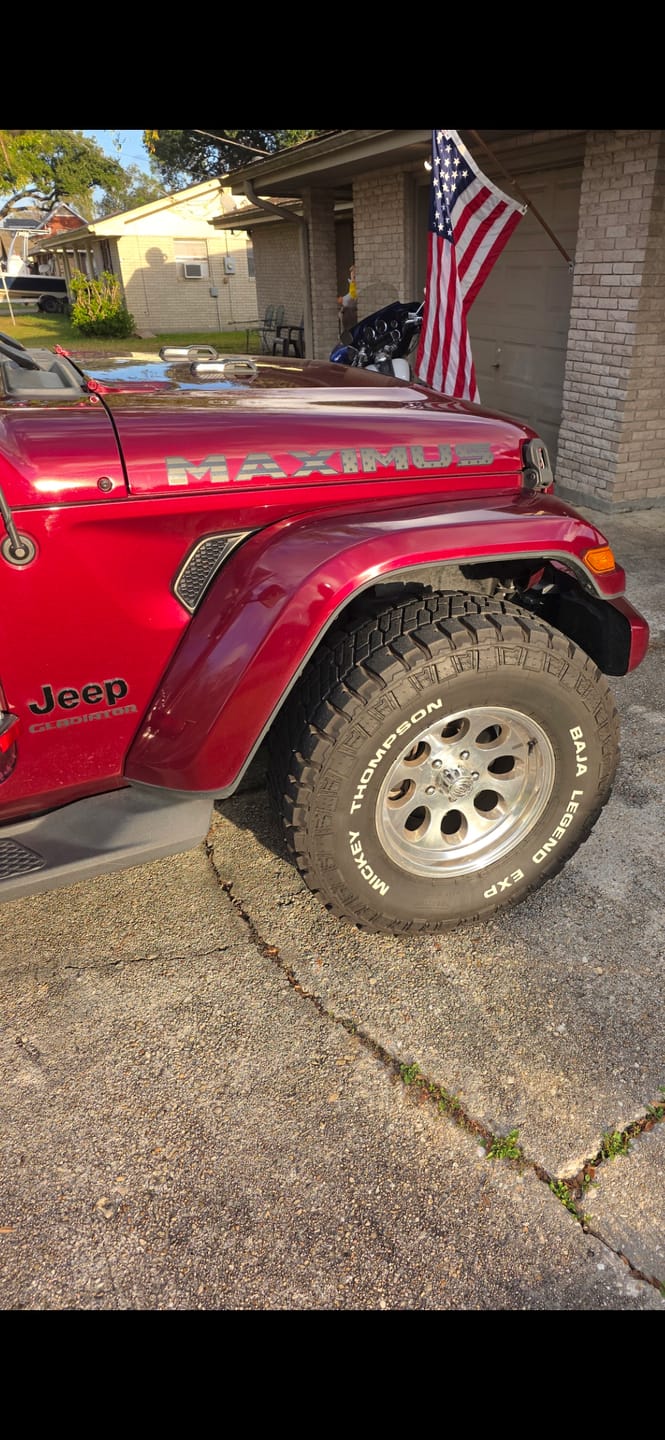 Customer photo review of Premium Black Flag Hood Lettering | Set of 2