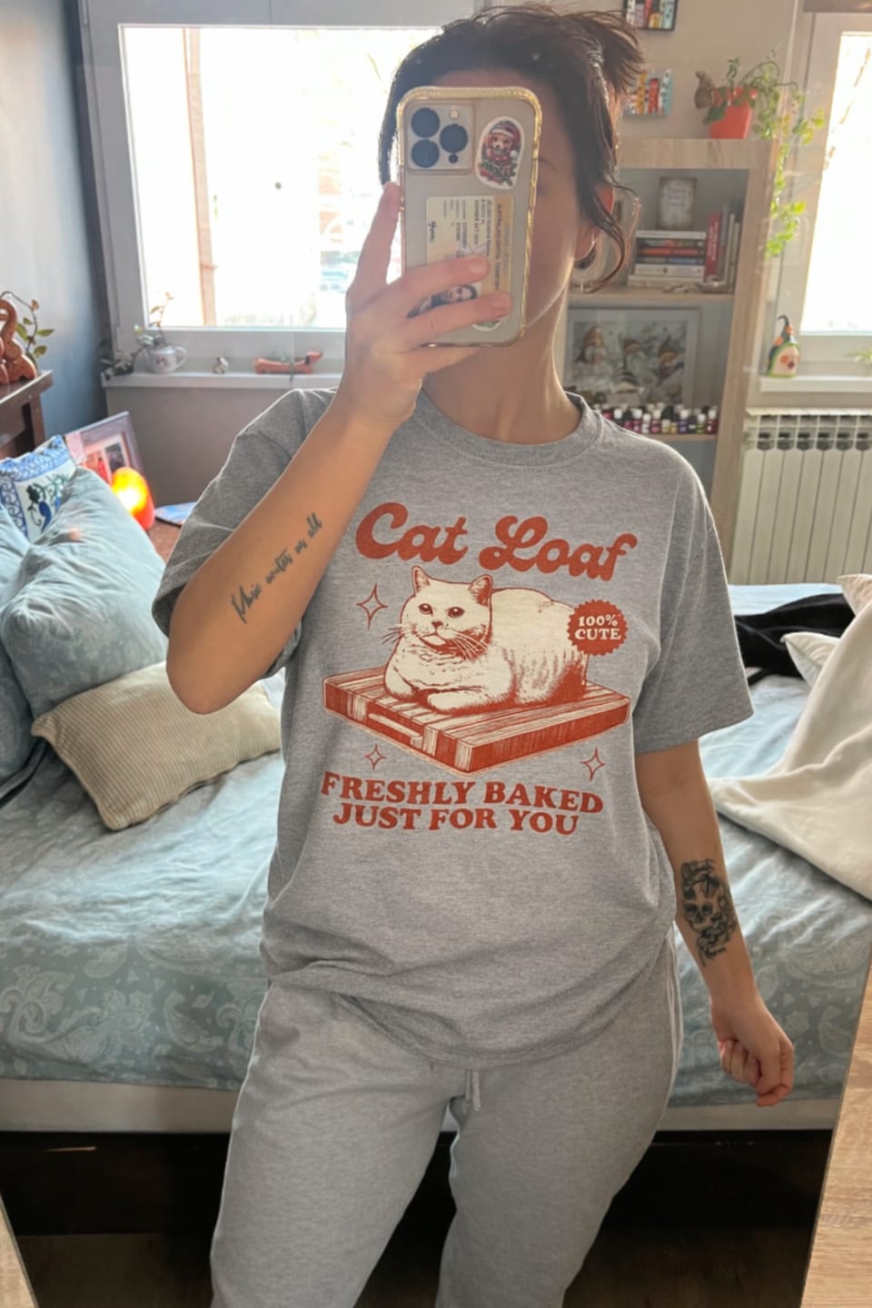 Customer photo review of Cat Loaf T-Shirt