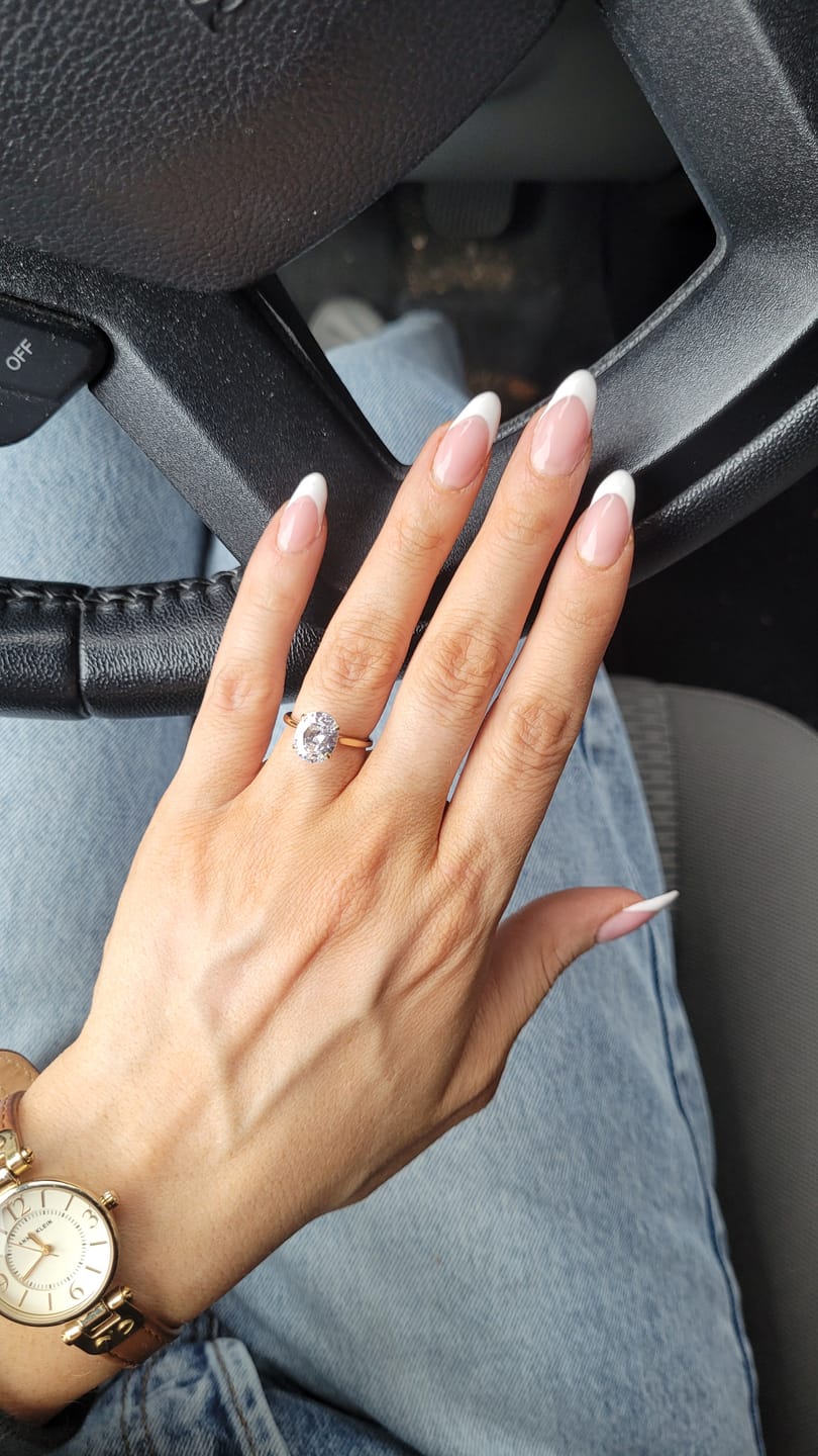 Customer photo review of Oval Solitaire Ring