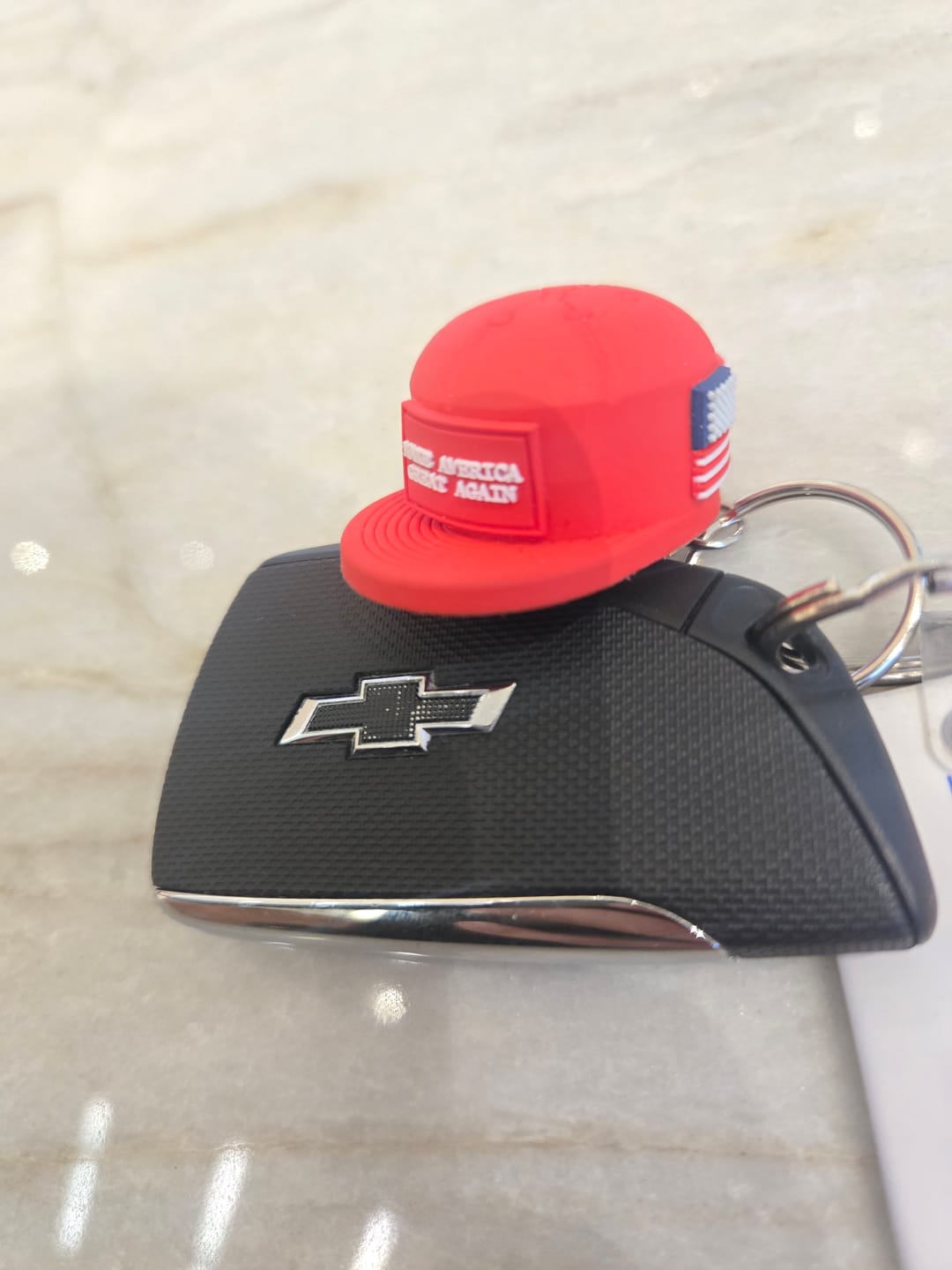 Customer photo review of MAGA Hat Keychain (Limited Edition)