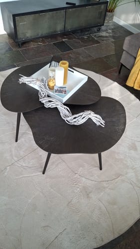 Customer photo review of Salontafel Noara - Organisch - Brons - Hout - Set van 2